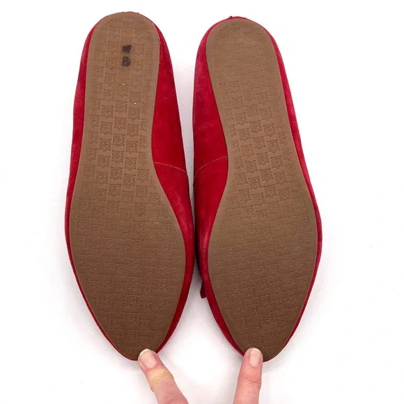 BIRDIES Red Cardinal Suede Flat Womens 9.5 Kiltie Fringe Faux Fur Lined Loafer - Picture 9 of 14